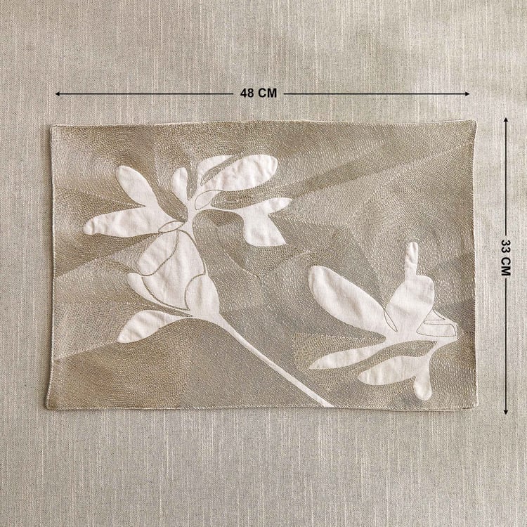 Glimmer Caden Cotton Zari Embroidered Placemat