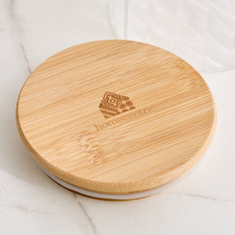 Palestine Sagano Borosilicate Glass Storage Canister with Bamboo Lid - 700ml