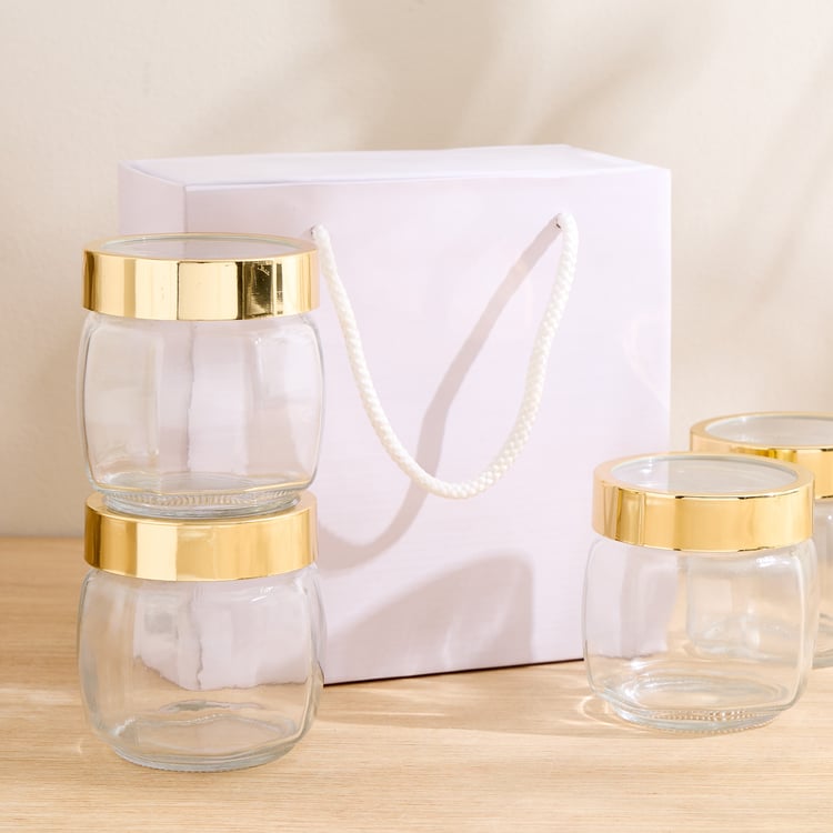Corsica Pride Set of 4 Glass Storage Jars - 400ml