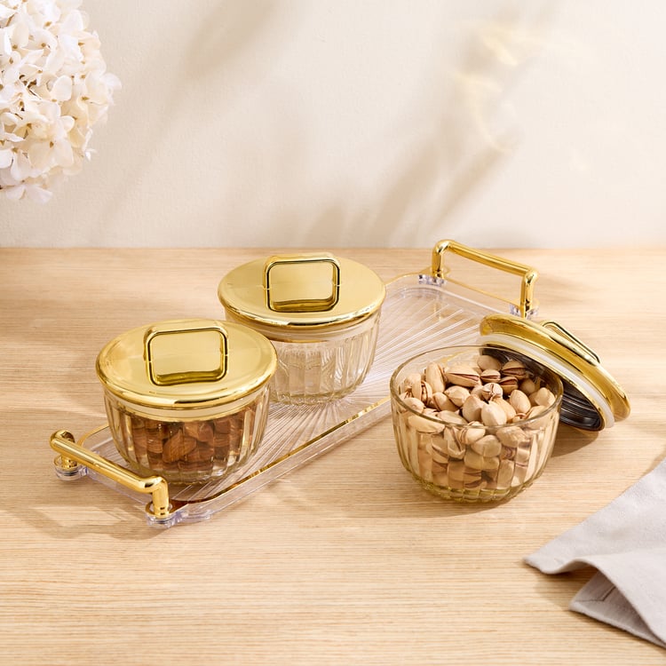 Corsica Pride 4Pcs Glass Serving Set