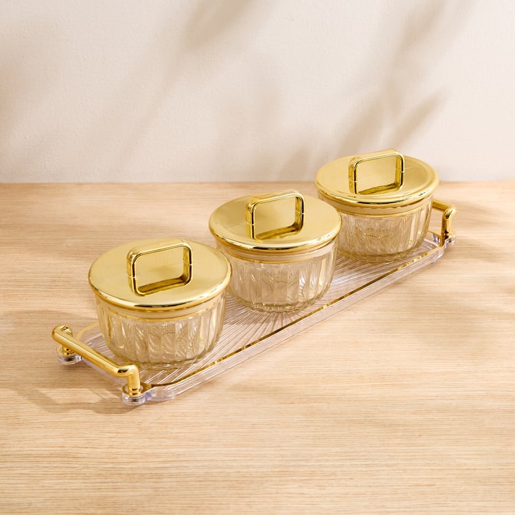 Corsica Pride 4Pcs Glass Serving Set