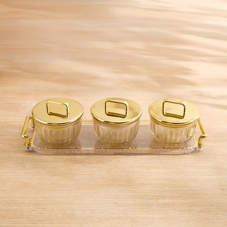 Corsica Pride 4Pcs Glass Serving Set