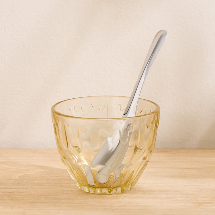 Corsica Pride Set of 6 Glass Dessert Bowls with Spoons - 210ml