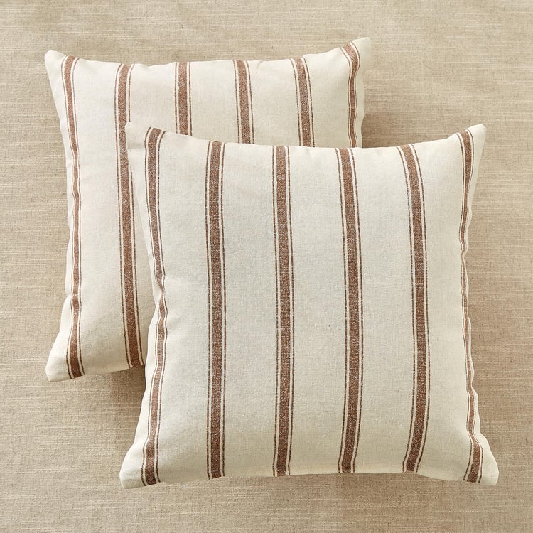 Pacific Halo Wander Set of 2 Striped Cushion Covers - 40x40cm