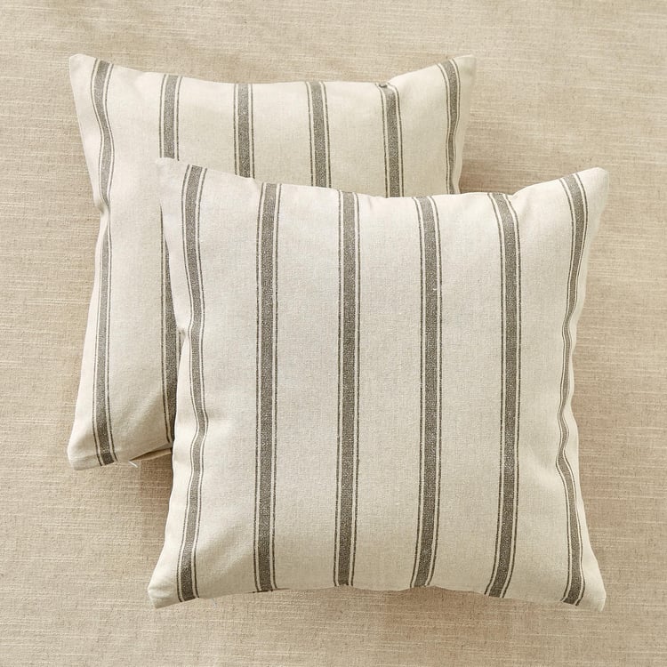 Pacific Halo Wander Set of 2 Striped Cushion Covers - 40x40cm