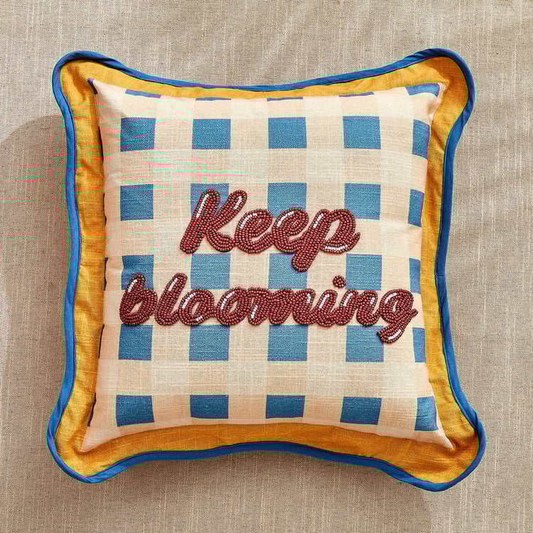 Glance Blooming Embellished Filled Cushion - 40x40cm