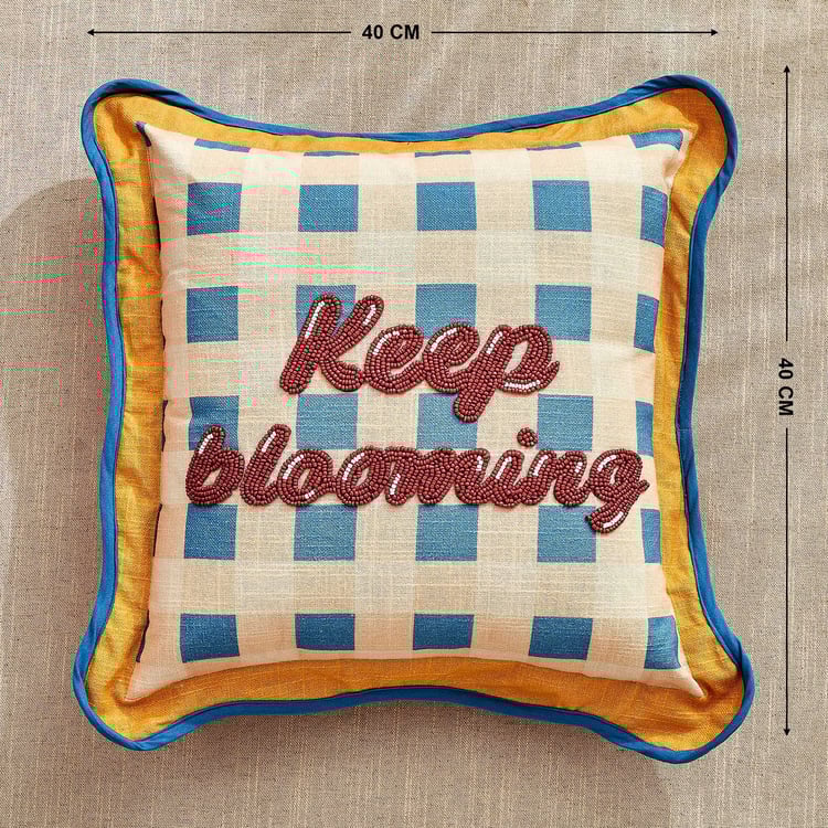 Glance Blooming Embellished Filled Cushion - 40x40cm