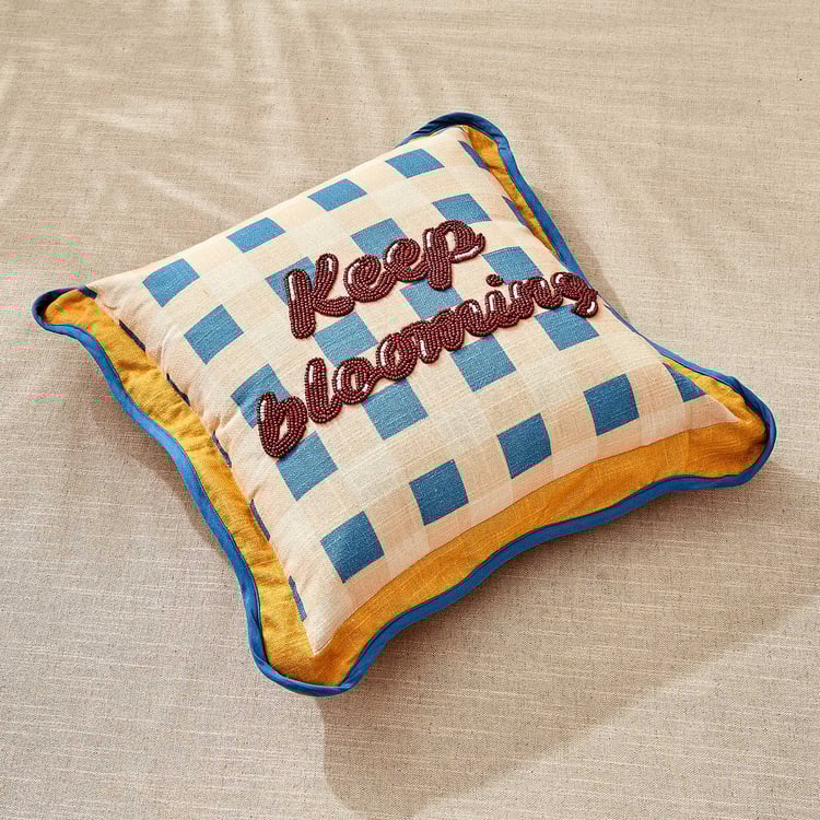 Glance Blooming Embellished Filled Cushion - 40x40cm