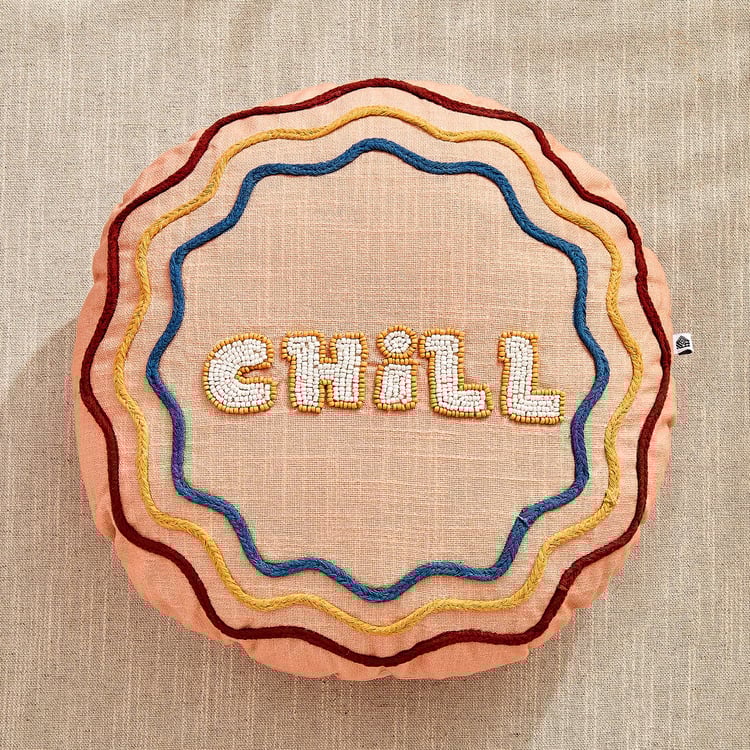 Glance Chill Embellished Filled Cushion - 40x40cm