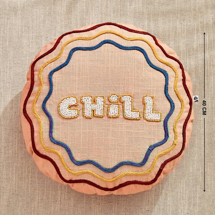 Glance Chill Embellished Filled Cushion - 40x40cm