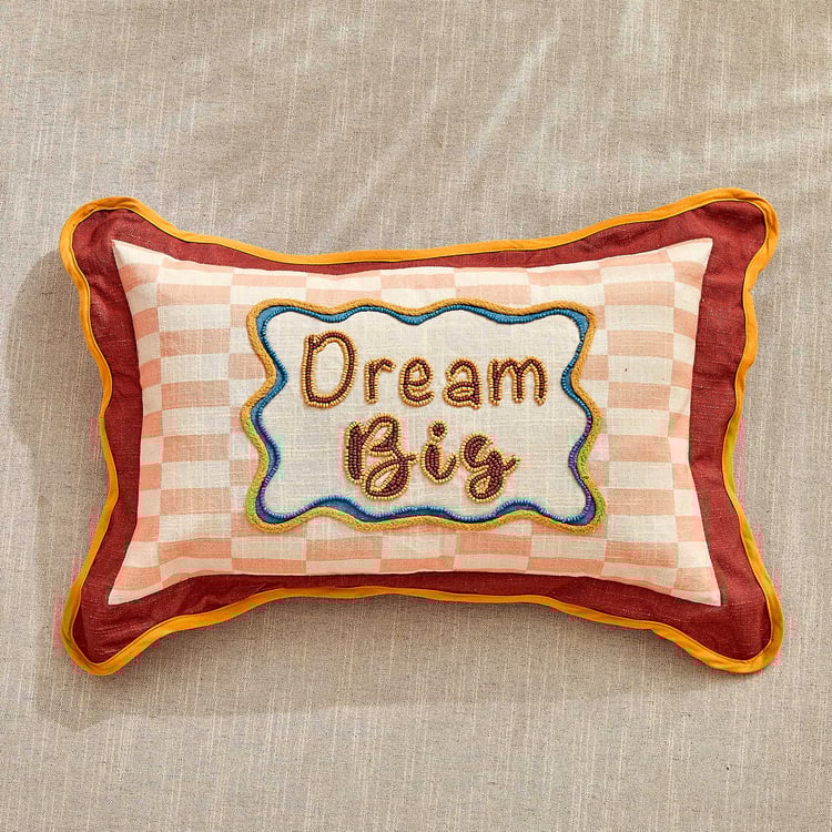 Glance Dream Big Embellished Filled Cushion - 50x30cm