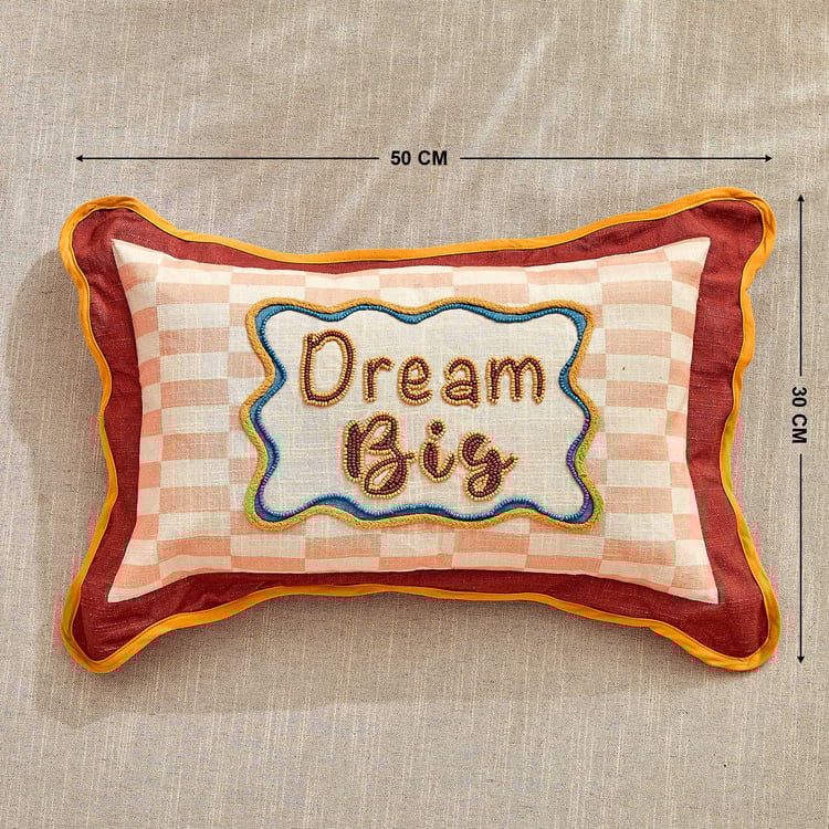 Glance Dream Big Embellished Filled Cushion - 50x30cm