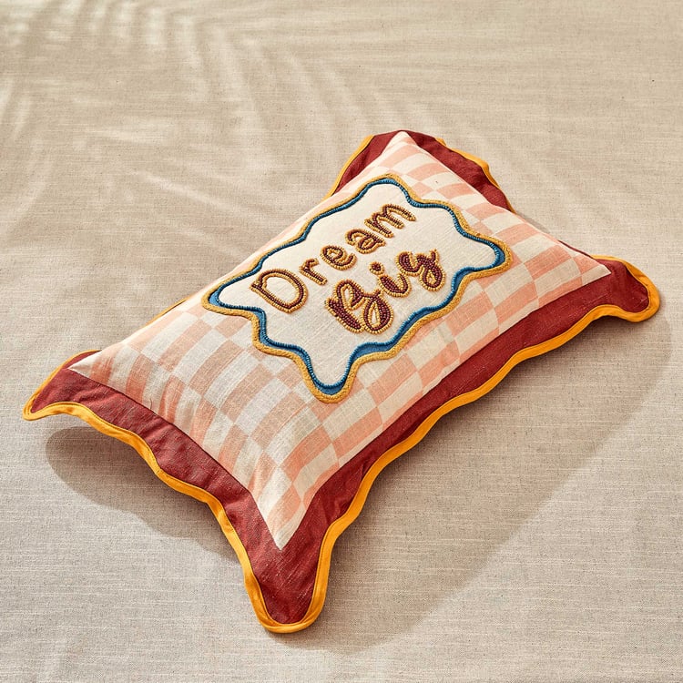 Glance Dream Big Embellished Filled Cushion - 50x30cm