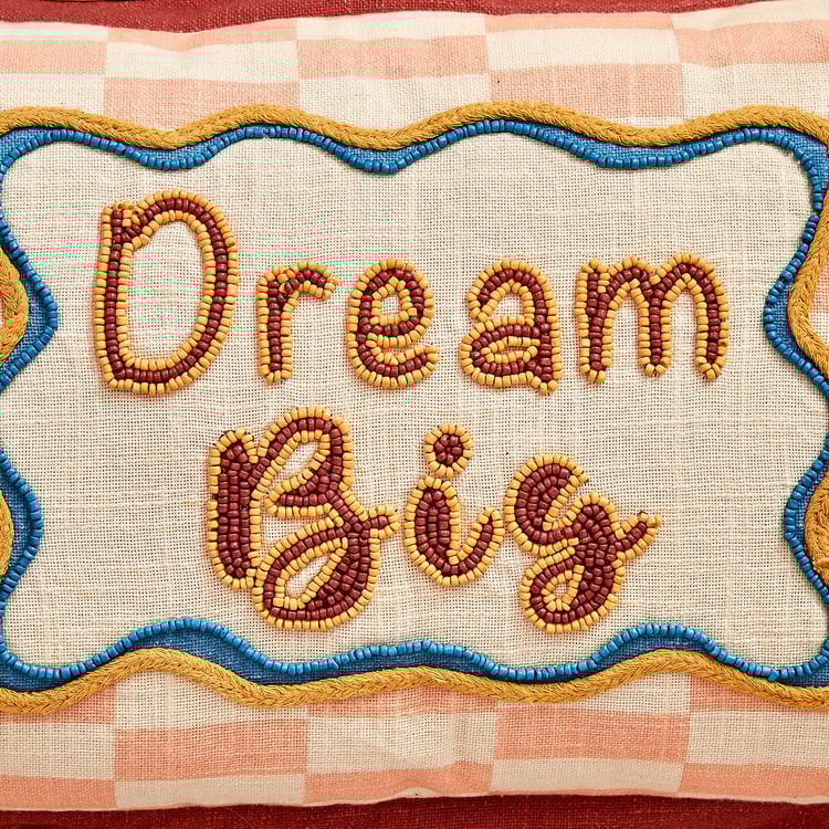 Glance Dream Big Embellished Filled Cushion - 50x30cm