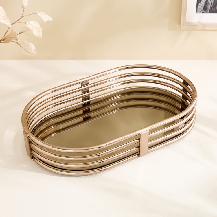 Monalisa Steel Decorative Mirror Tray