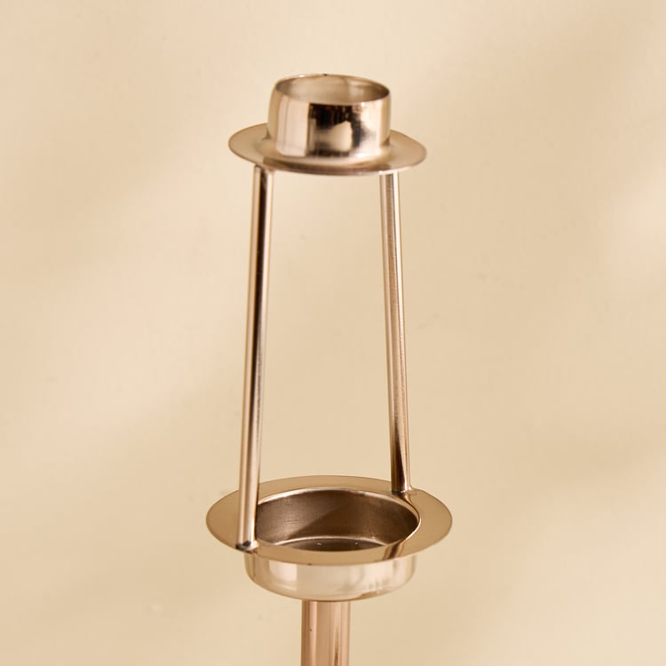 Monalisa Metal and Glass Lamp Shade T-Light Candle Holder - Medium