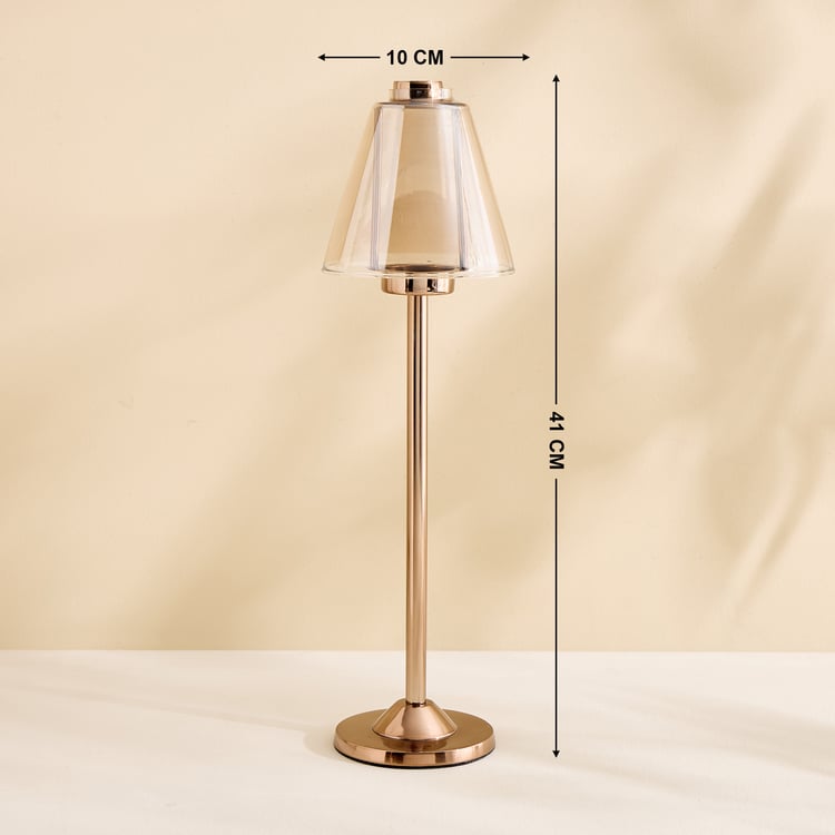 Monalisa Metal and Glass Lamp Shade T-Light Candle Holder - Large