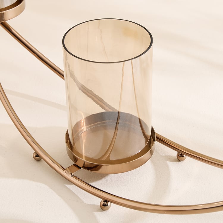 Monalisa Metal and Glass Arc Multi Pillar Candle Holder