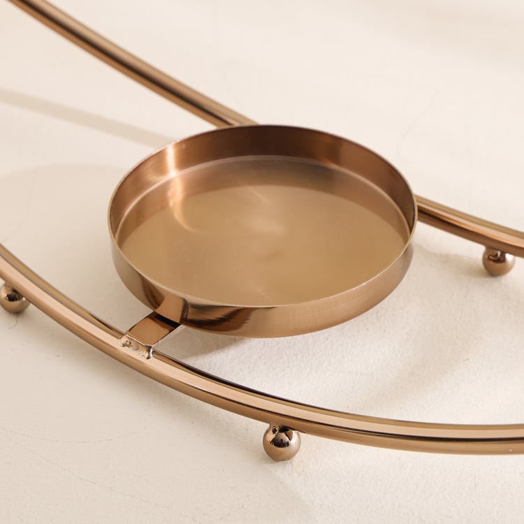 Monalisa Metal and Glass Arc Multi Pillar Candle Holder