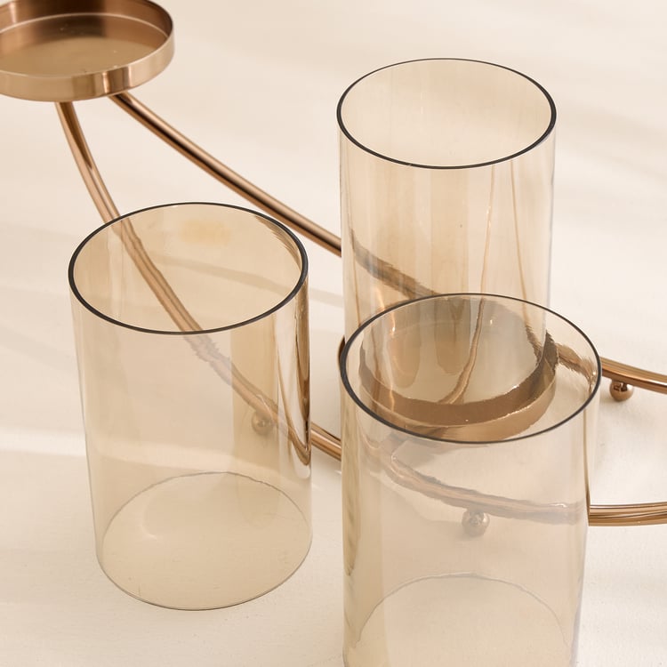 Monalisa Metal and Glass Arc Multi Pillar Candle Holder