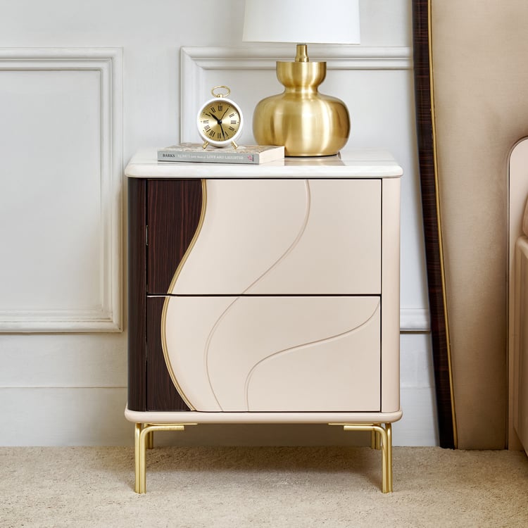 Monalisa Bedside Table with Drawers - Brown