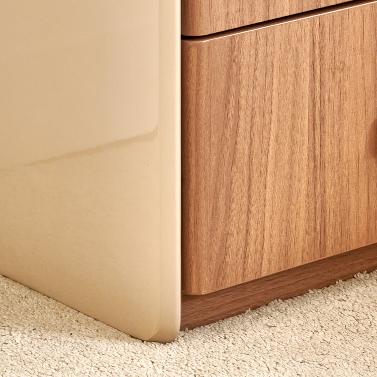 Ivy Bedside Table with Drawers - Brown