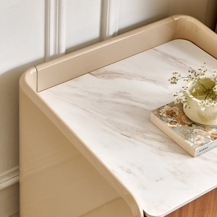 Ivy Bedside Table with Drawers - Brown