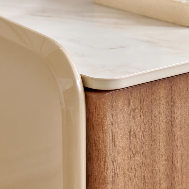 Ivy Bedside Table with Drawers - Brown