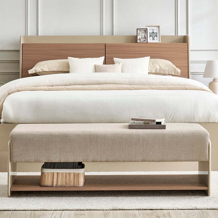 Ivy Fabric Bed Bench - Walnut