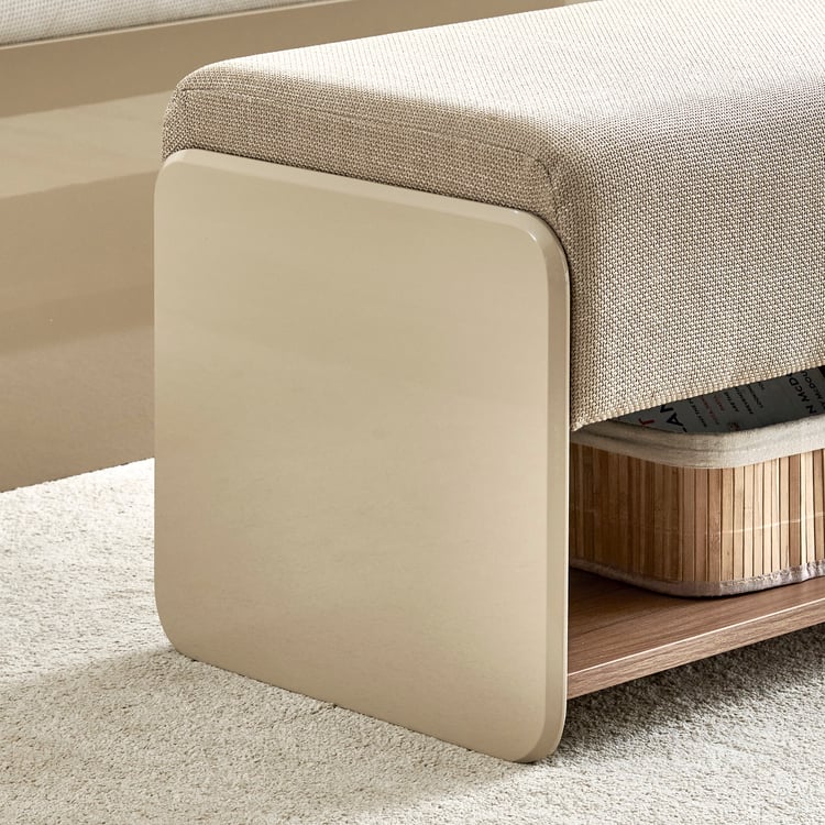 Ivy Fabric Bed Bench - Walnut