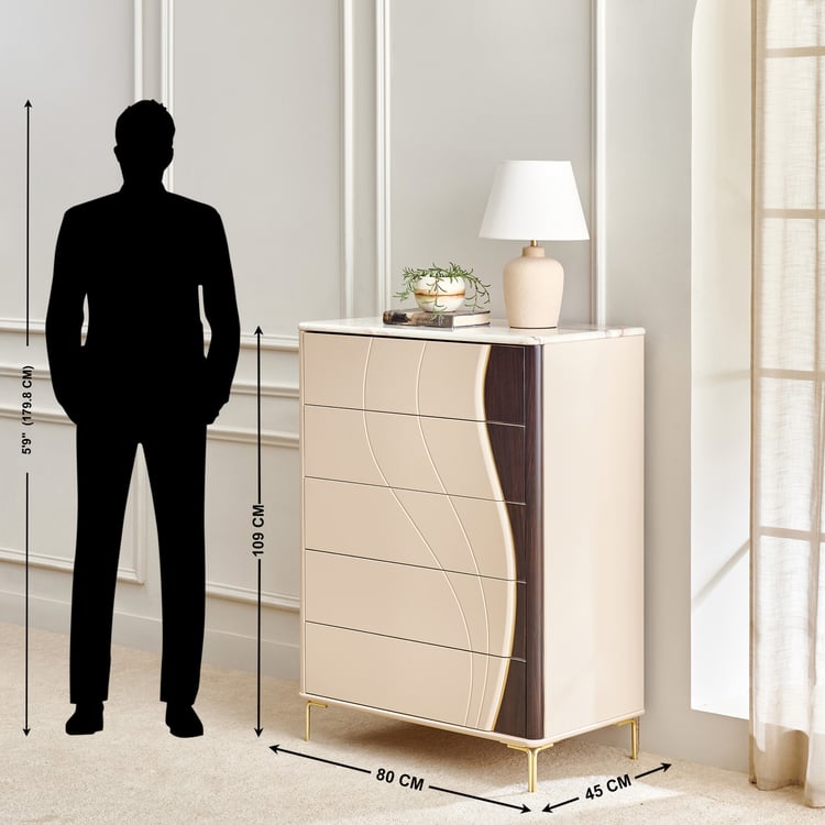 Monalisa Chest of 5 Drawers - Brown
