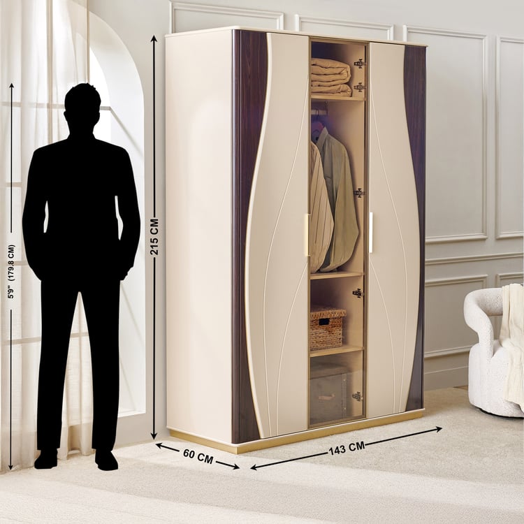 Monalisa 3-Door Wardrobe - Brown