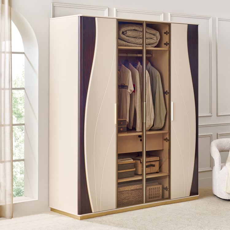 Monalisa 4-Door Wardrobe - Brown