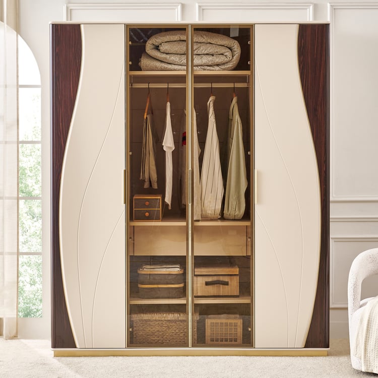 Monalisa 4-Door Wardrobe - Brown