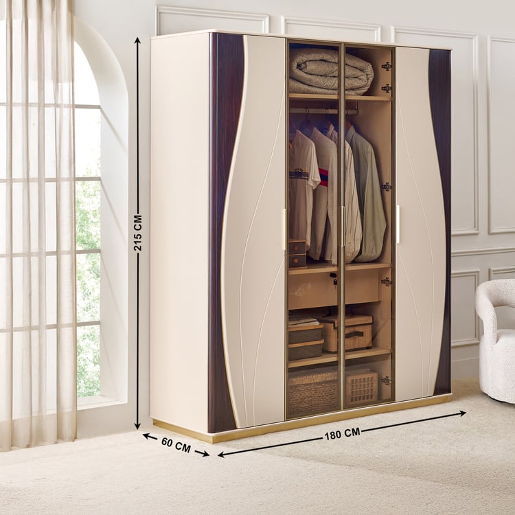 Monalisa 4-Door Wardrobe - Brown