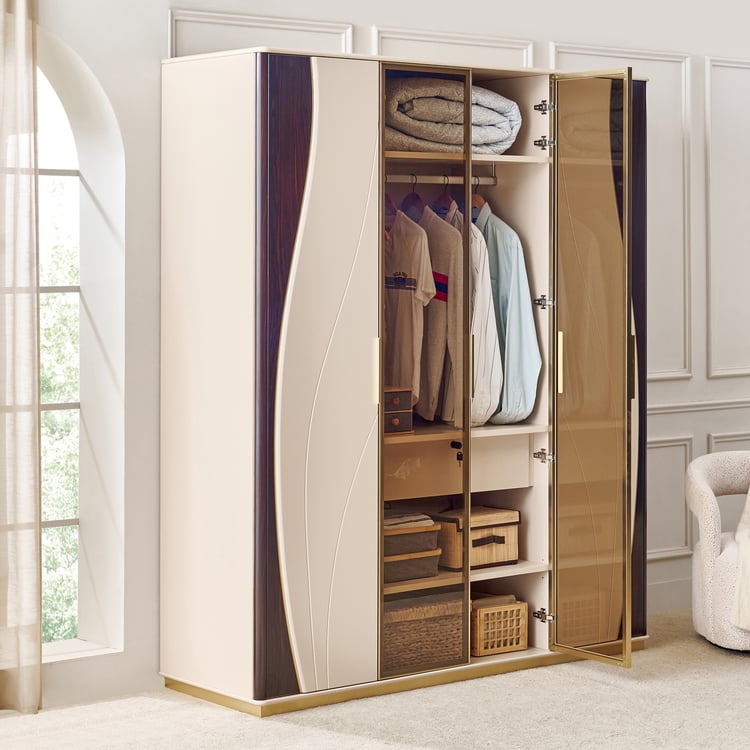 Monalisa 4-Door Wardrobe - Brown