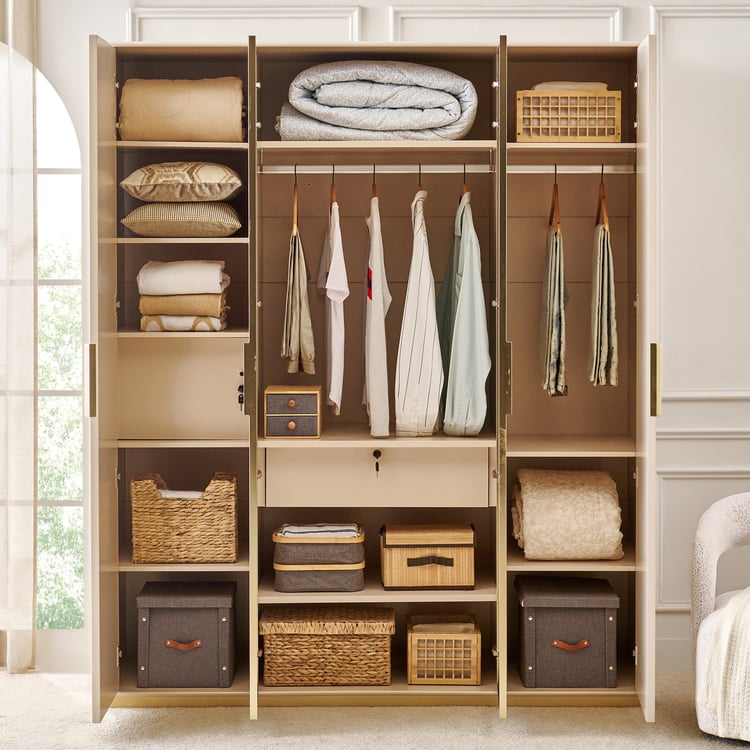 Monalisa 4-Door Wardrobe - Brown