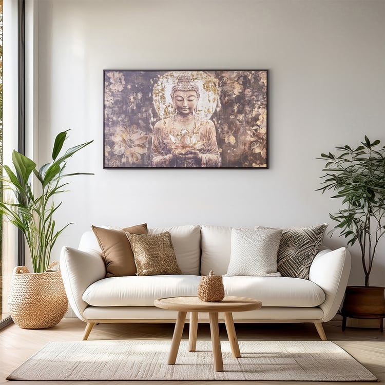 Artistry Cocoa Canvas Buddha Picture Frame - 100x60cm