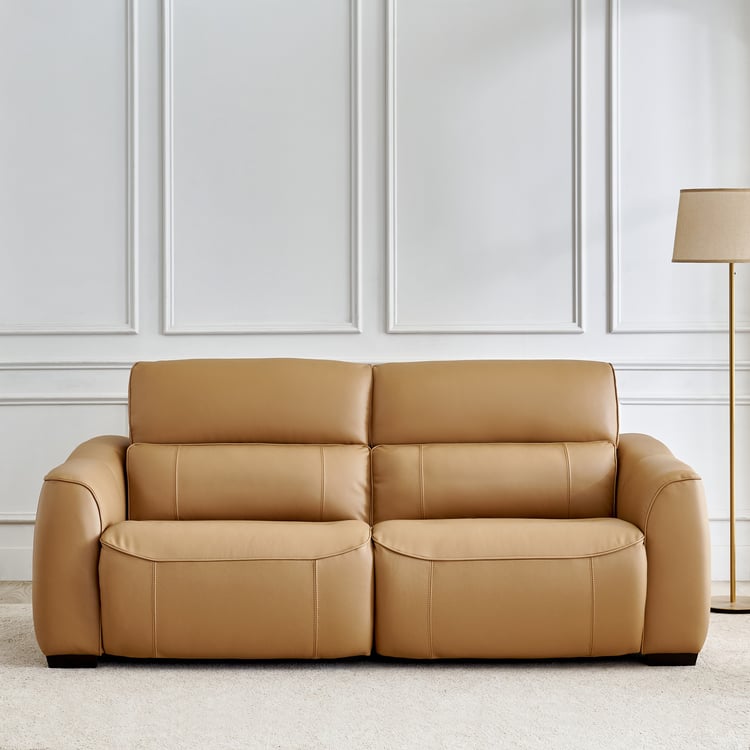 Avelino Half Leather 3-Seater Zero Gravity Electric Recliner - Brown