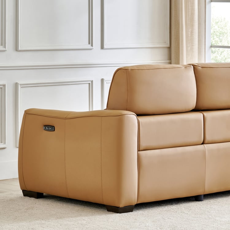 Avelino Half Leather 2-Seater Zero Gravity Electric Recliner - Brown