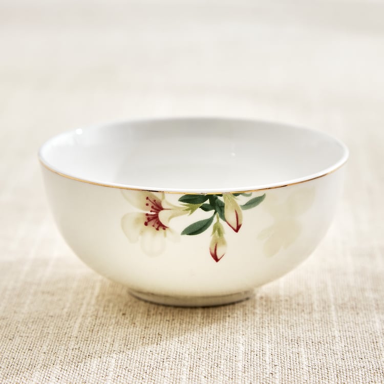 Amara Azalea Maya Bone China Floral Print Katori - 240ml