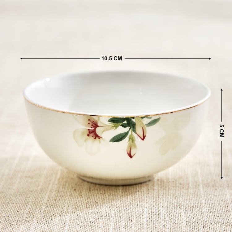 Amara Azalea Maya Bone China Floral Print Katori - 240ml