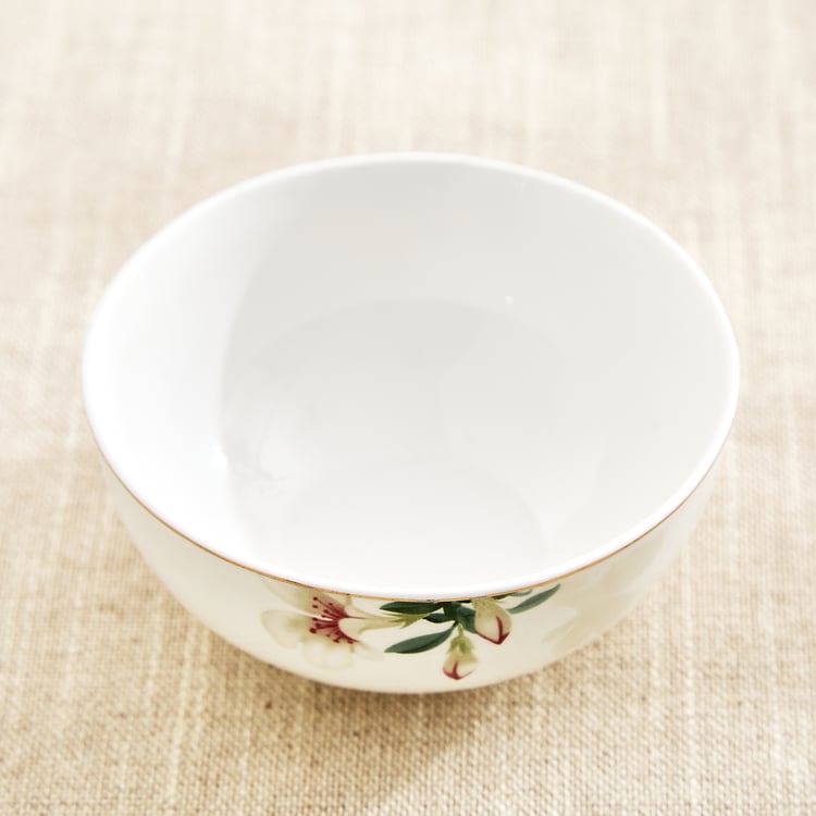 Amara Azalea Maya Bone China Floral Print Katori - 240ml