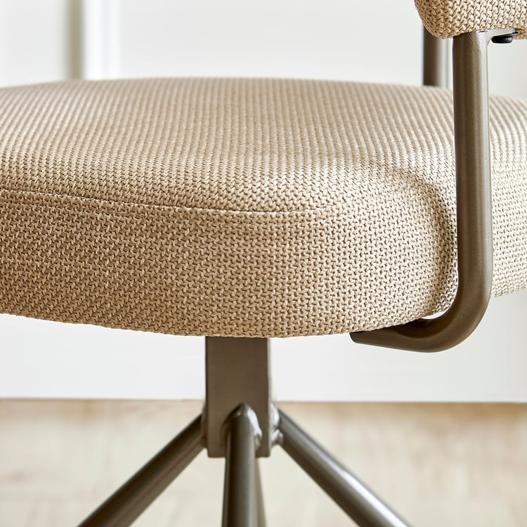 Ivy Set of 2 Fabric Swivel Dining Chairs - Beige