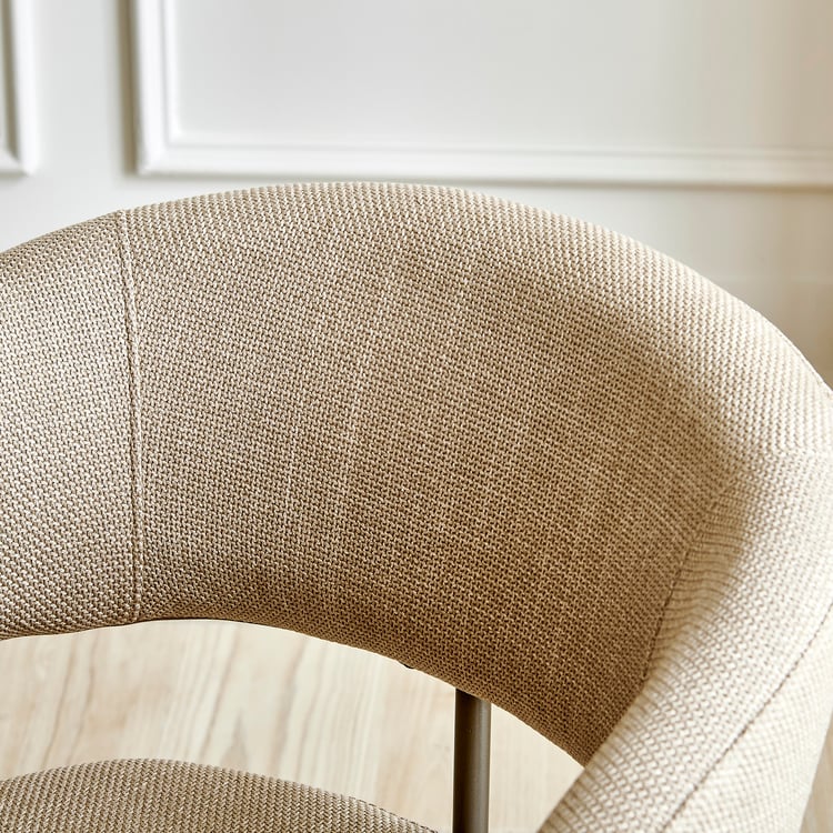 Ivy Set of 2 Fabric Swivel Dining Chairs - Beige
