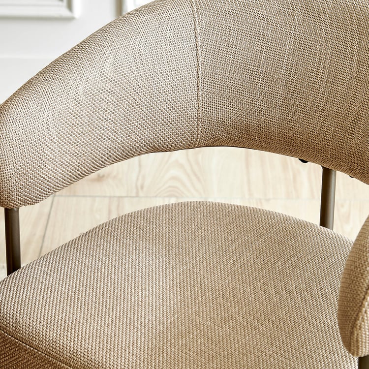 Ivy Set of 2 Fabric Swivel Dining Chairs - Beige