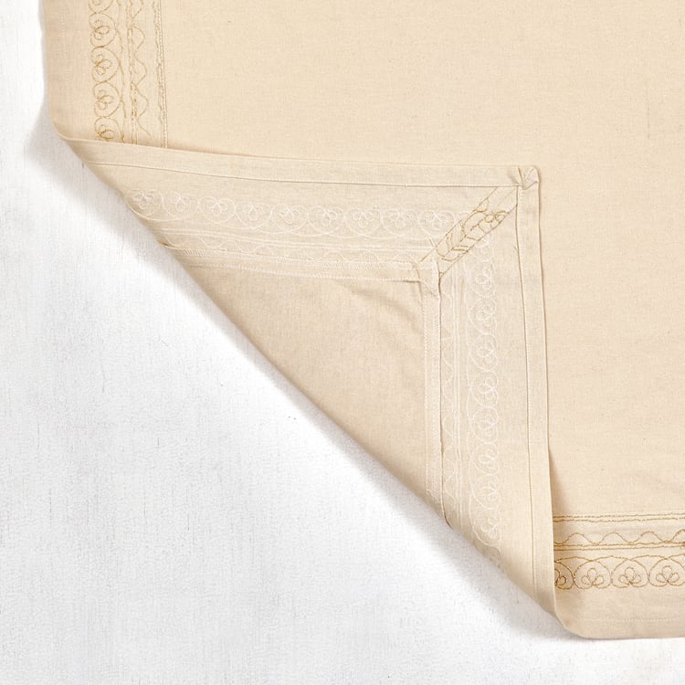 Glimmer Embro Cotton Embroidered 6-Seater Table Cloth - 200x150cm