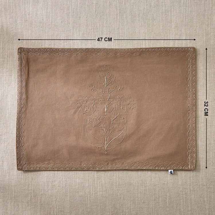 Glimmer Cotton Zari Embroidered Placemat