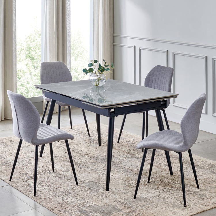 Arcane Sintered Stone Top 4-6 Seater Extendable Dining Table - Grey