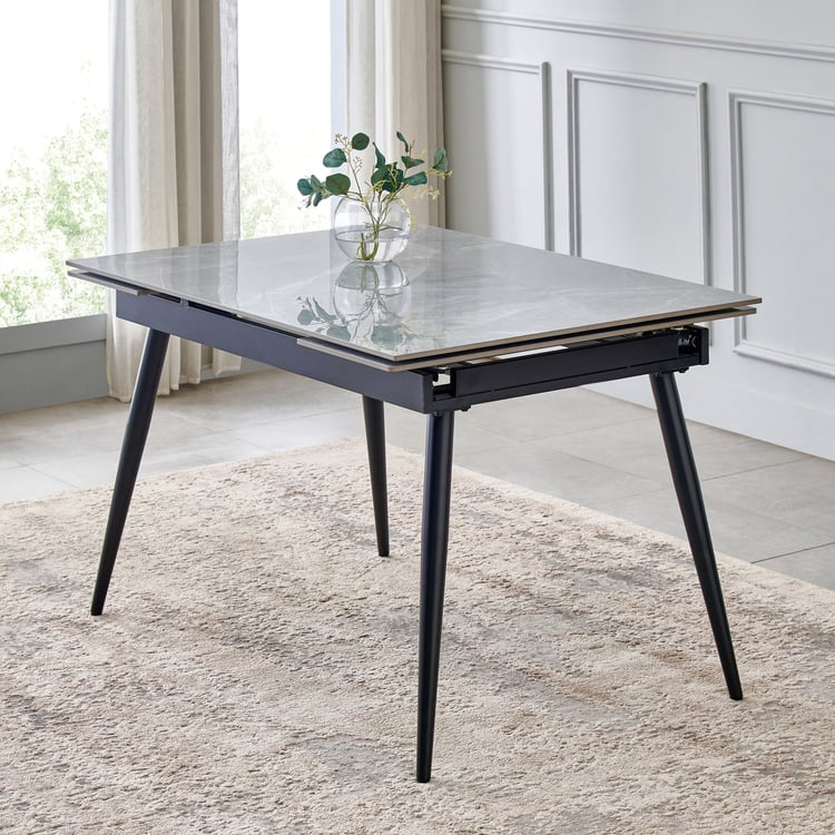 Arcane Sintered Stone Top 4-6 Seater Extendable Dining Table - Grey